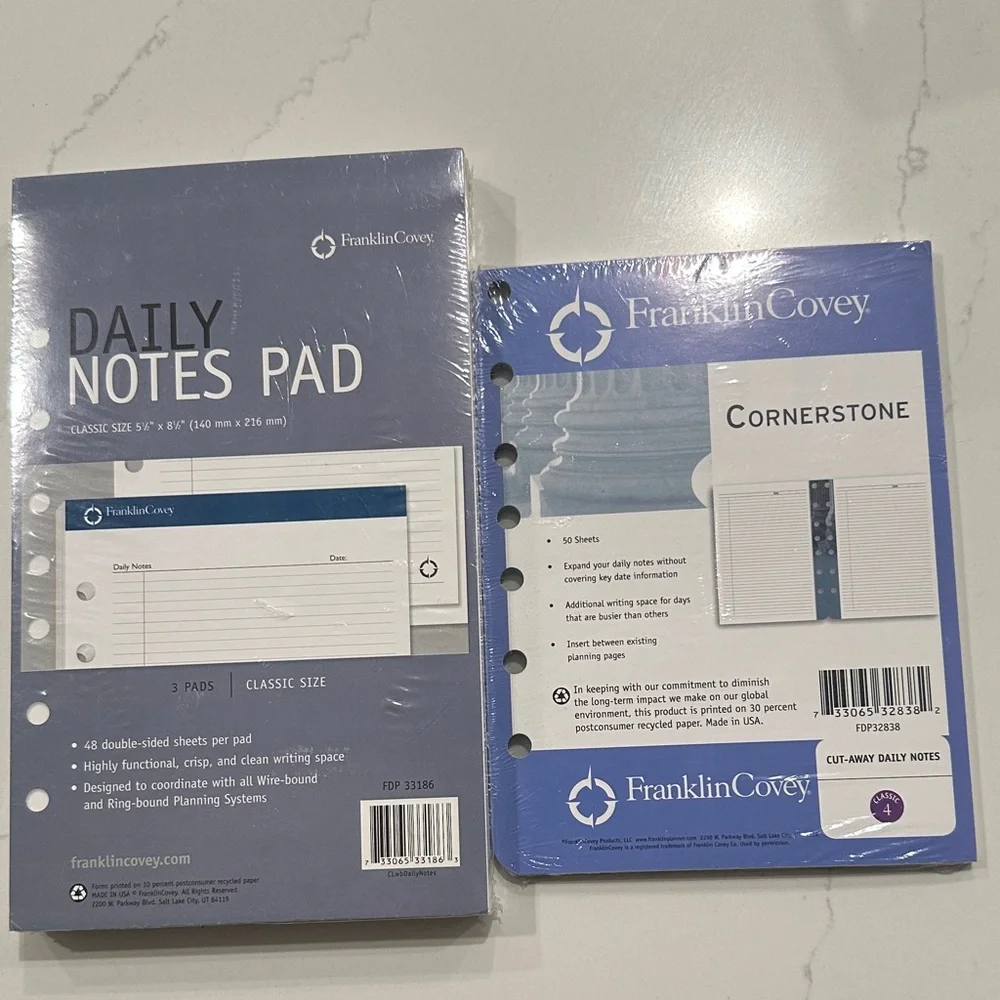 Franklin Covey Cornerstone Daily Notes Pad (Bundle)